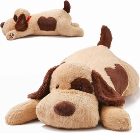 Weighted Stuffed Animals Brown Dog, Weighted Dog Plush, Soft Cute Puppy Plush Pillow Toy, for Kids, Boys and Girls Adults (20" 3.5lbs)