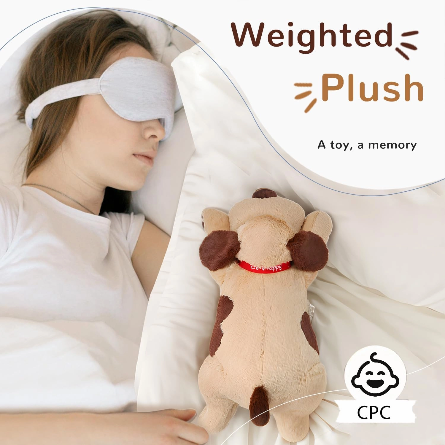 Weighted Stuffed Animals Brown Dog, Weighted Dog Plush, Soft Cute Puppy Plush Pillow Toy, for Kids, Boys and Girls Adults (20" 3.5lbs)