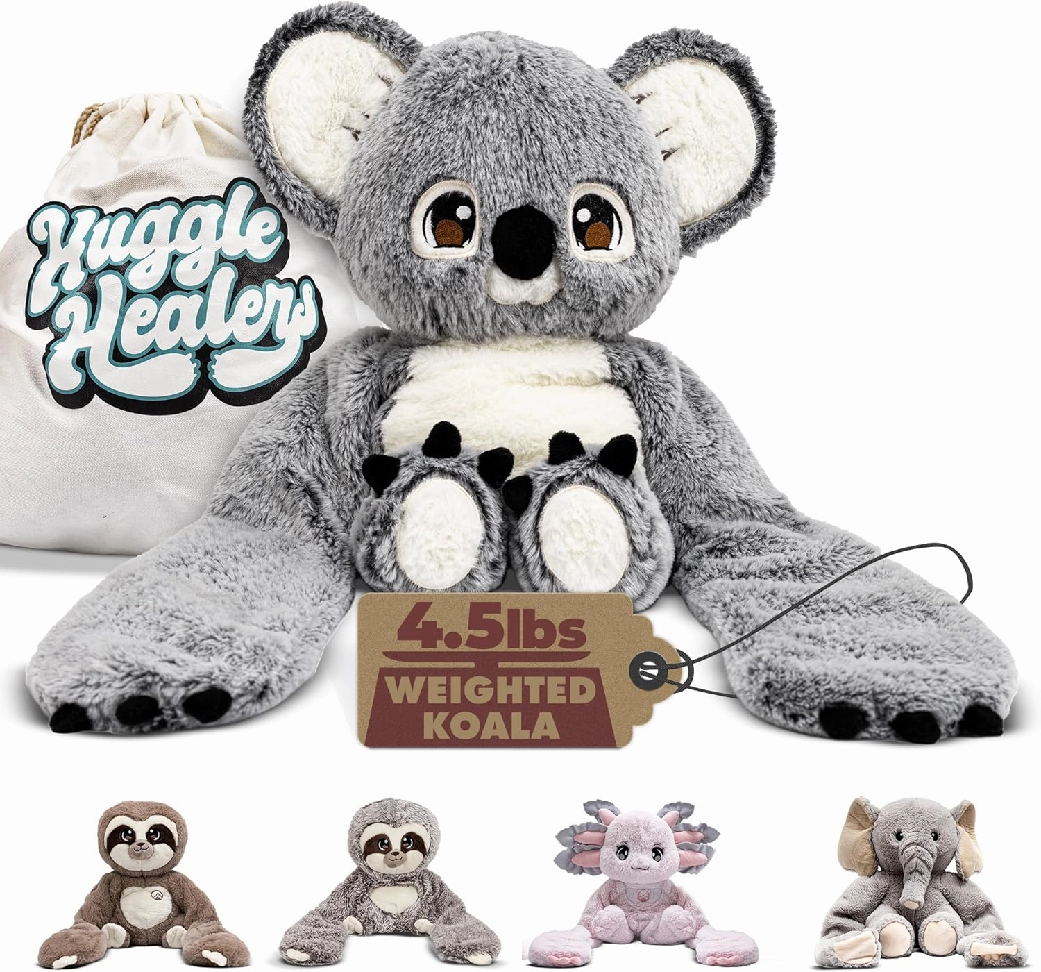 Weighted Stuffed Animals for Adults, Teens and Kids - 40 Inch Long Plush Arms for Hugs - 4.5lb Koala Stuffed Animal Plushies - Noa Koala