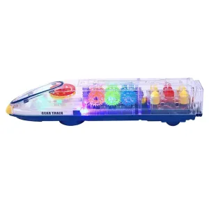 White Whale Transparent Bump and Go Train with 3D Lightning, Moving Gears, and Music