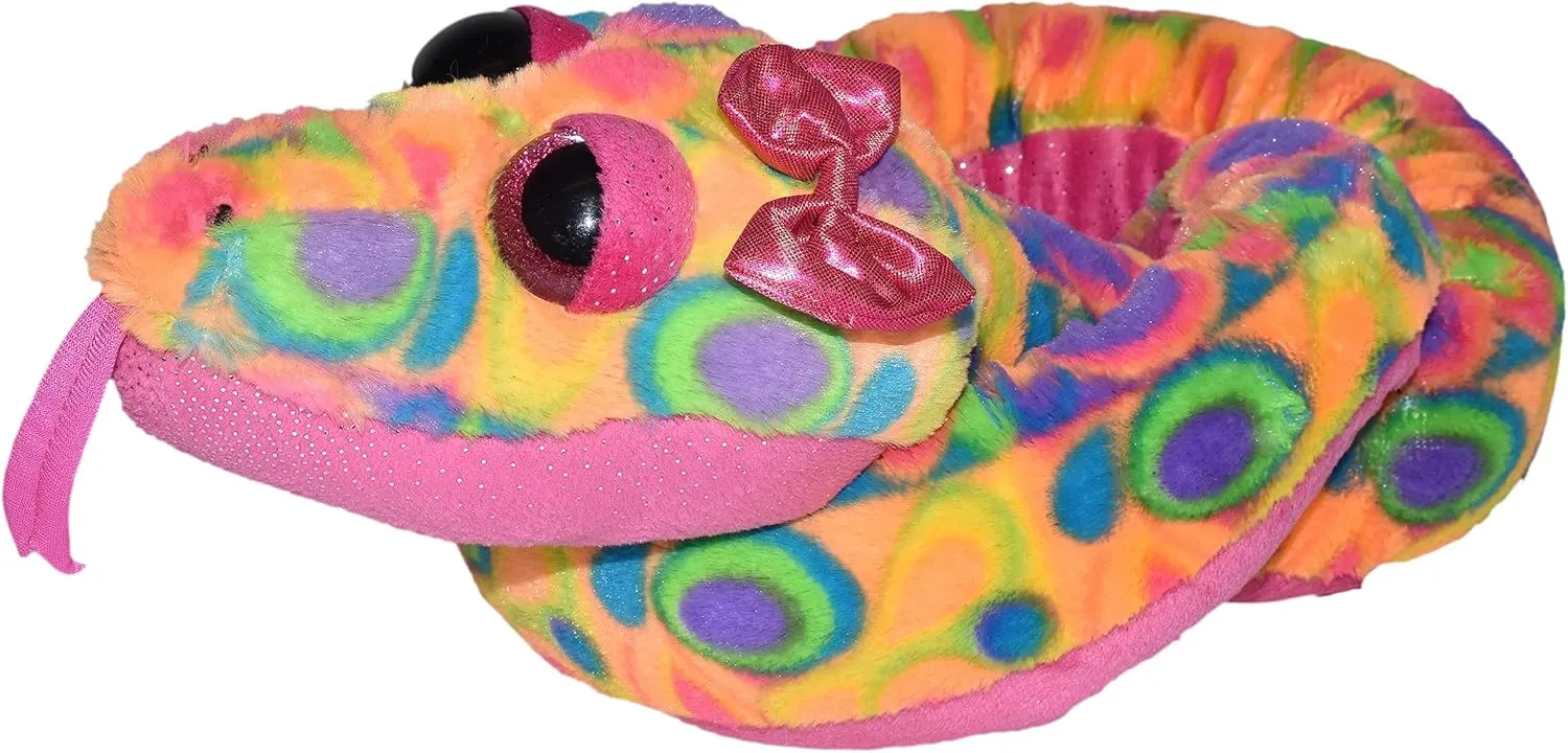 Wild Republic Snake Plush, Snake Stuffed Animal, Plush Toy, Pet Snake, Sherbert, 54"