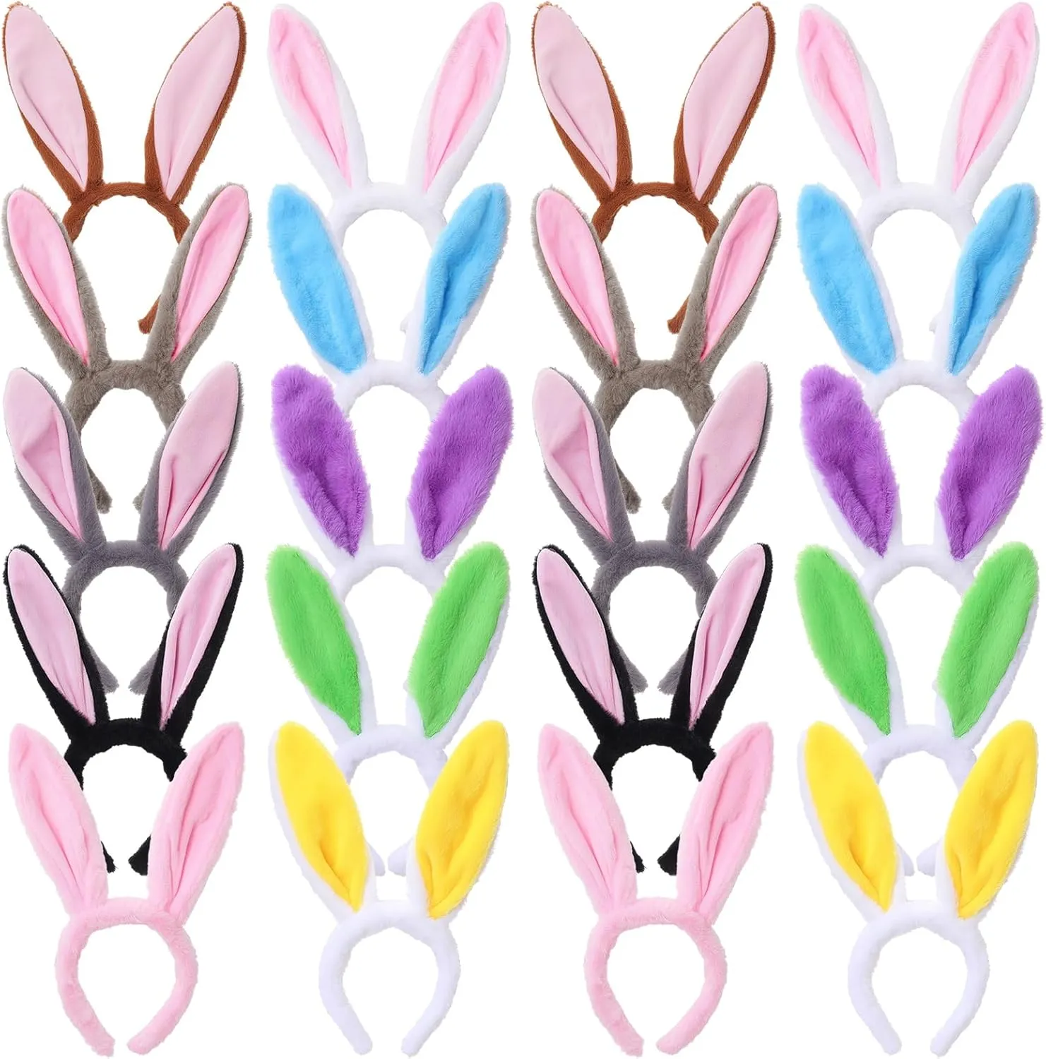 WILLBOND Easter Bunny Ears Headband Plush Rabbit Ears Headband for Bunny Pretend Play Costume Role Playing Part