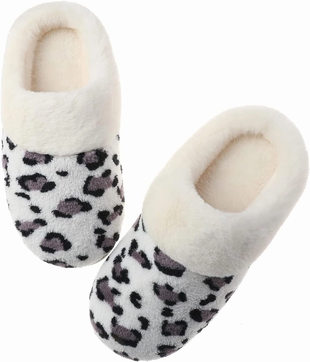 Women's Cozy House Slippers Memory Foam Furry Bedroom Slippers Anti-Slip Sole for Indoor Outdoor Use
