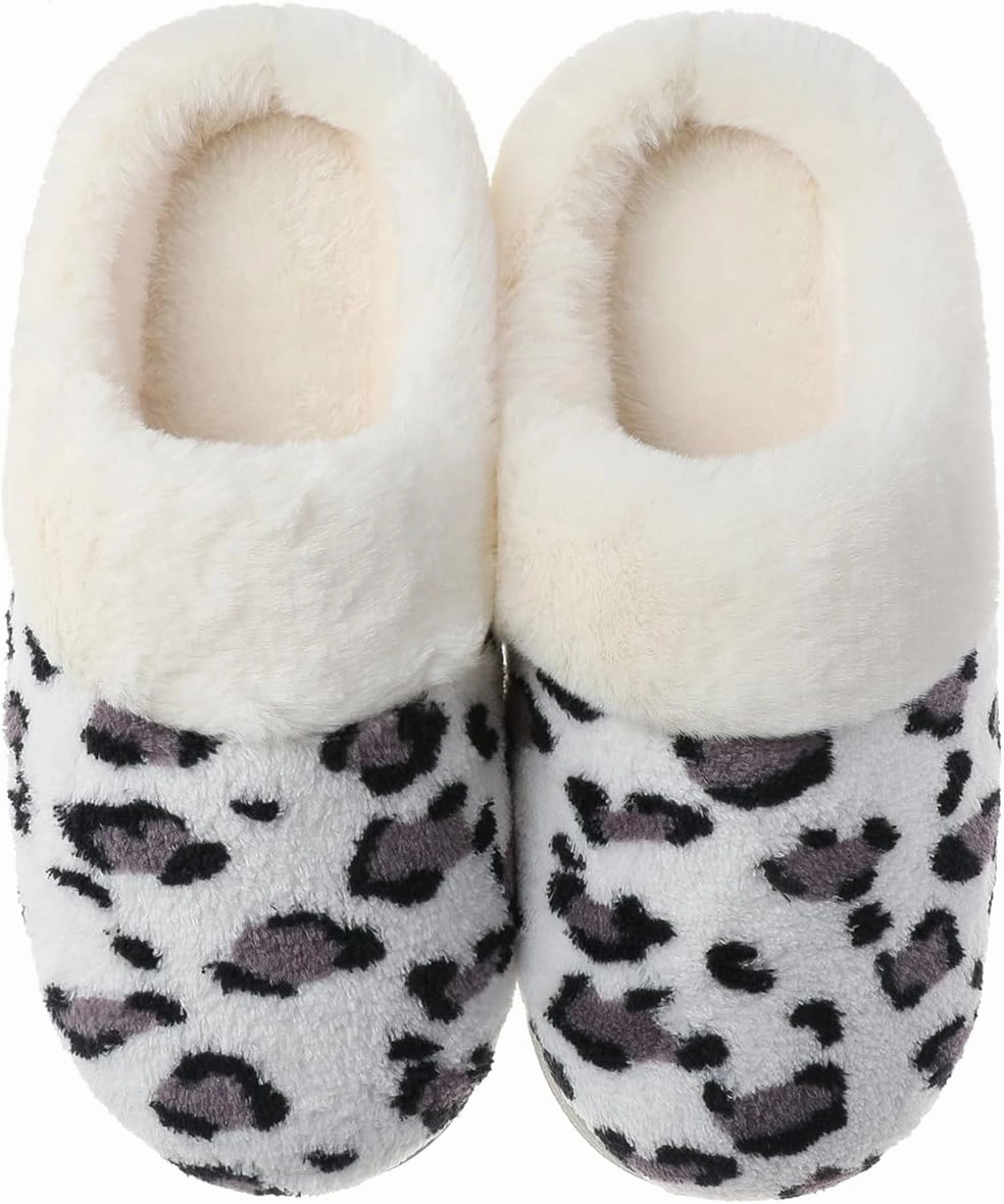 Women's Cozy House Slippers Memory Foam Furry Bedroom Slippers Anti-Slip Sole for Indoor Outdoor Use