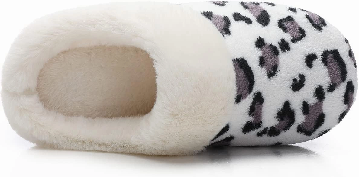 Women's Cozy House Slippers Memory Foam Furry Bedroom Slippers Anti-Slip Sole for Indoor Outdoor Use