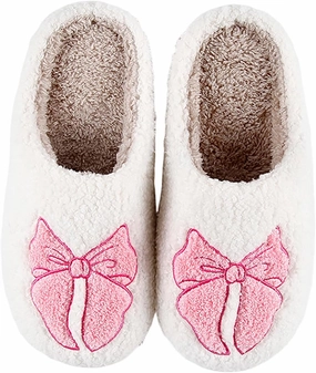 Women's Cute Retro Strawberry Cherry Slippers Valentine's Day Plush Soft Memory Foam House Home Shoes