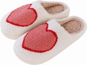Women's Fuzzy Plush Slippers with Strawberry, Reindeer, and Santa Designs, Slip-On Indoor Shoes (F, Adult, Women, 6, Numeric, US Footwear Size System, Medium)