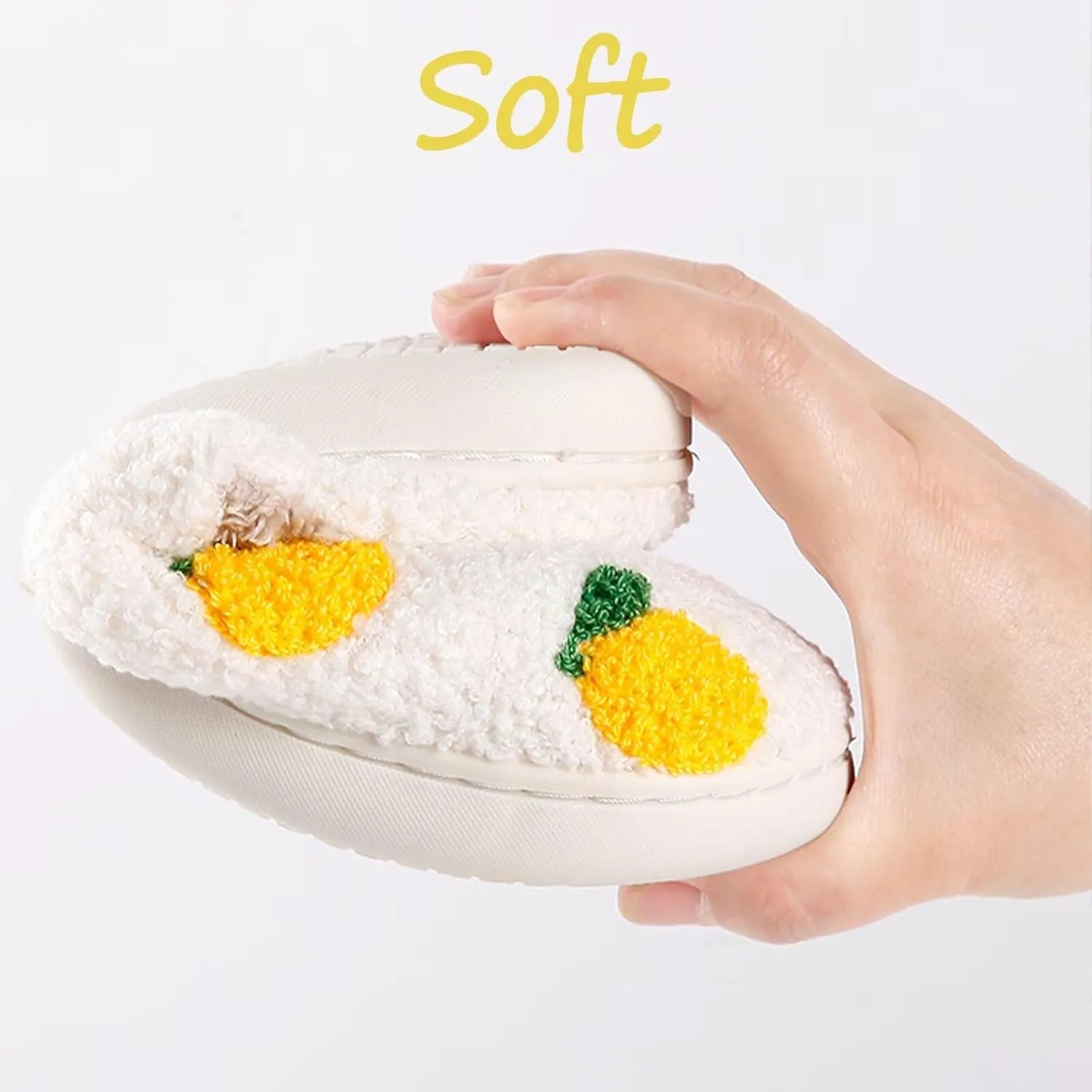 Women's Cute Retro Strawberry Cherry Slippers Valentine's Day Plush Soft Memory Foam House Home Shoes