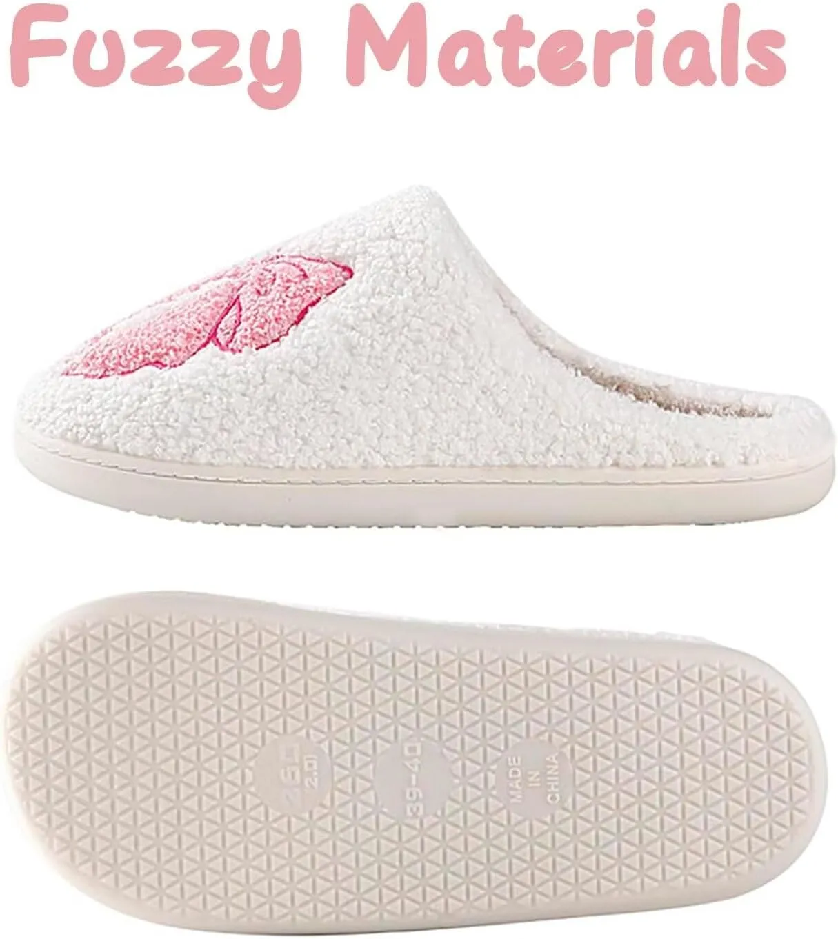 Women's Cute Retro Strawberry Cherry Slippers Valentine's Day Plush Soft Memory Foam House Home Shoes