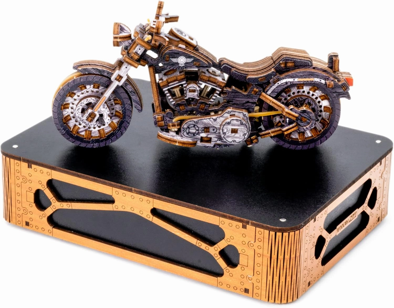 WOODEN.CITY Engineering DIY Wooden Model to Built - Model Car Kits - Premium 3D Wooden Puzzles for Adults - Detailed Model Kits for Enthusiasts and Collectors (Cruiser V-Twin 3D Motorcycle)