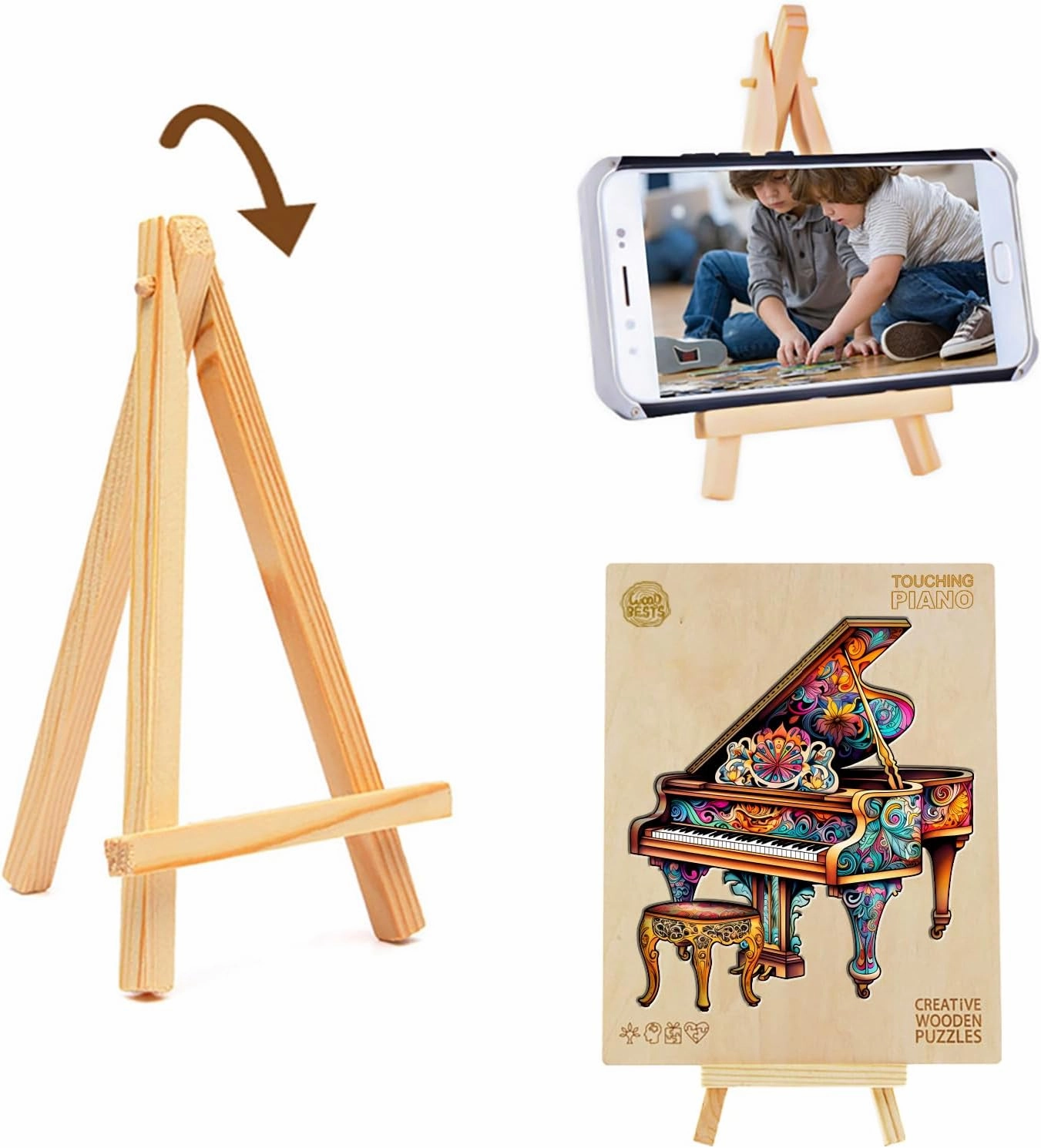 Wooden Puzzles for Adults, Piano (Large-250PCS) Wooden Jigsaw Puzzles Kids, 11.7 * 13.4in Unique Shaped Musical Note Wood Puzzles Adults, Music Instrument Wooden Puzzles Kids Family Birthday
