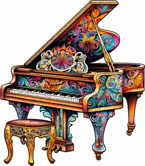 Wooden Puzzles for Adults, Piano (Large-250PCS) Wooden Jigsaw Puzzles Kids, 11.7 * 13.4in Unique Shaped Musical Note Wood Puzzles Adults, Music Instrument Wooden Puzzles Kids Family Birthday