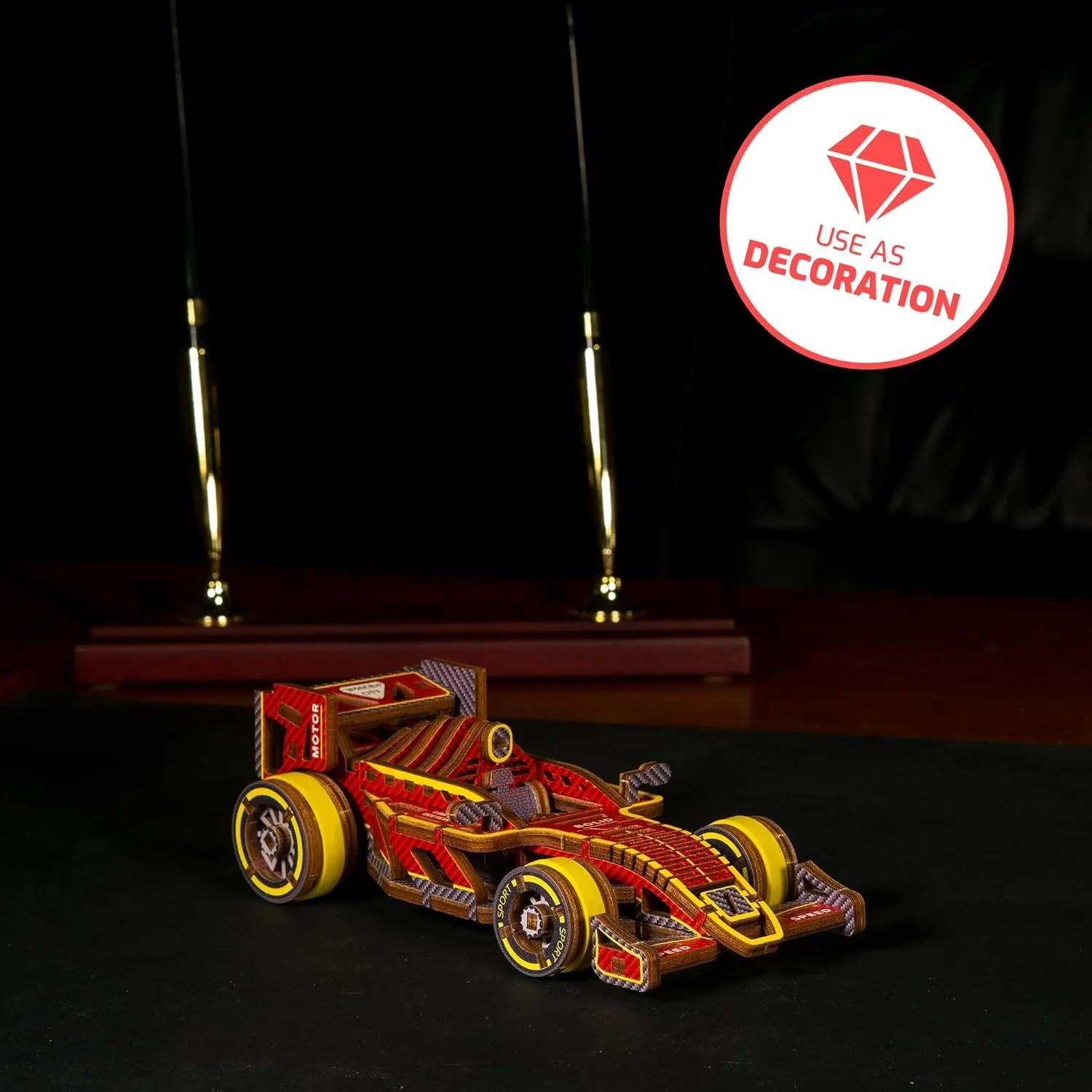 WOODEN.CITY Engineering DIY Wooden Model to Built - Model Car Kits - Premium 3D Wooden Puzzles for Adults - Detailed Model Kits for Enthusiasts and Collectors (Bolid Model Car Kit)