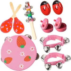 Yardwe Early Education Musical Tools 10-Piece Kids Instrument Set for Birthday Children's Day