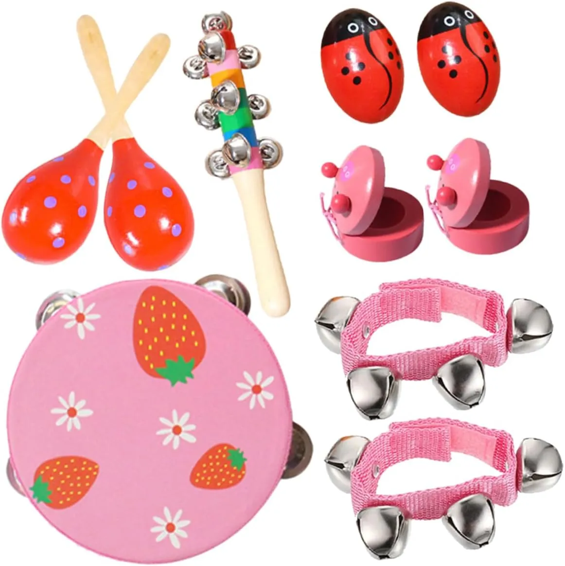Yardwe Early Education Musical Tools 10-Piece Kids Instrument Set for Birthday Children's Day