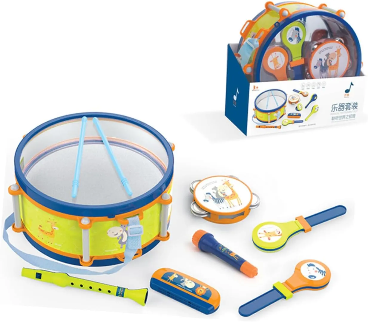 YARNOW Educational Percussion Set Jazz Drum Kit for Develops Fine Motor Skills Hand Eye Coordination Preschool