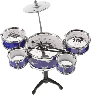 Zerodeko Mini Jazz Drum Set for Portable Musical Safe Plastic Drum Kit for Music Development and Rhythm Skills present for Boys