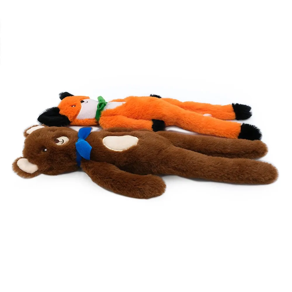 Zippy Paws - Fluffy Peltz Plush Squeaker Dog Toy Bear & Fox