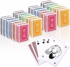 Zubebe 24 Pack Playing Cards Jumbo Index Large Print Deck of Cards Bulk in Vibrant Colors Poker Size, Standard Playing Poker Decks for Kids Adults Activities Party Supplies Canasta Games
