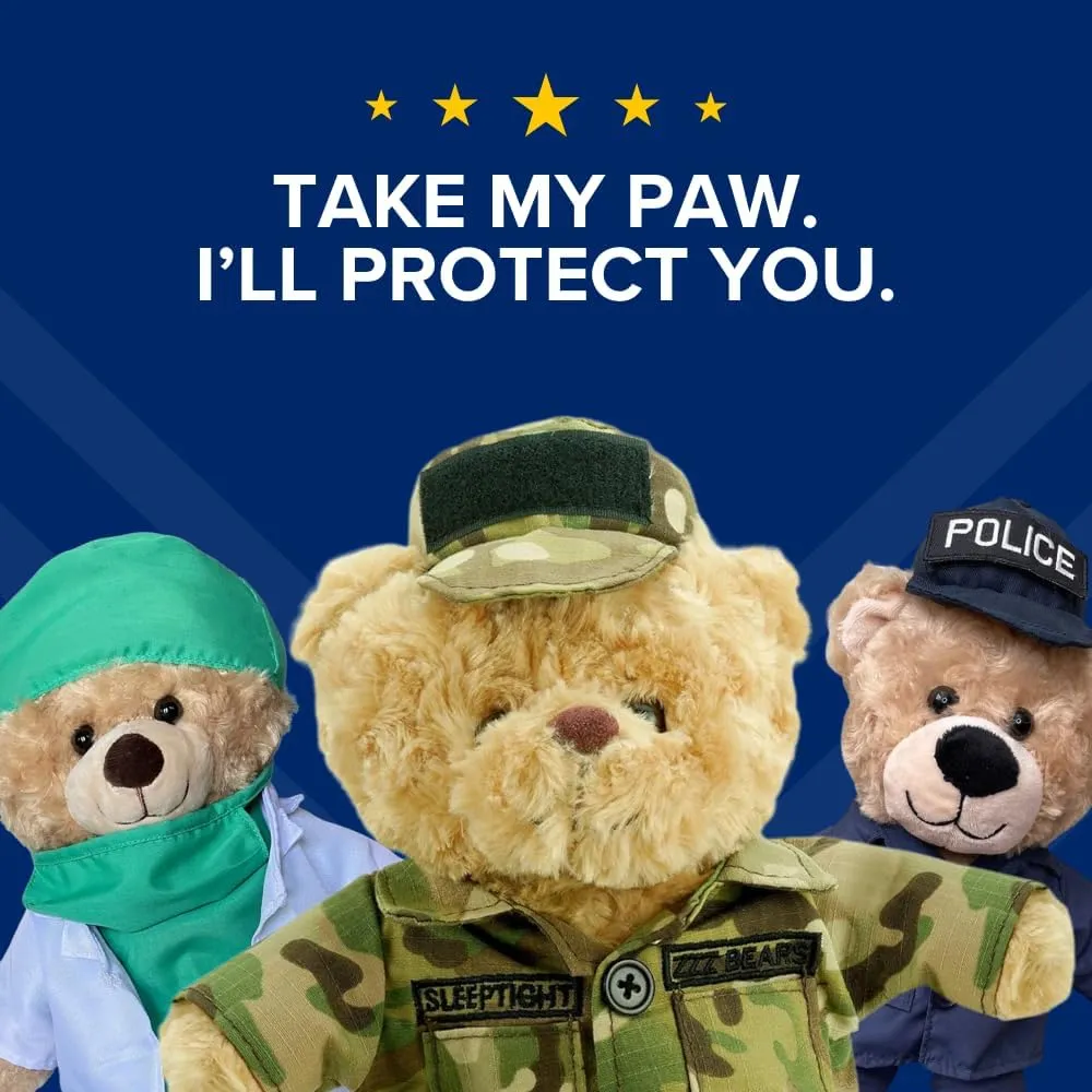 ZZZ Bears Personalized Firefighter Teddy Bear, Thoughtful Gift for Firefighters, Spouses & Kids