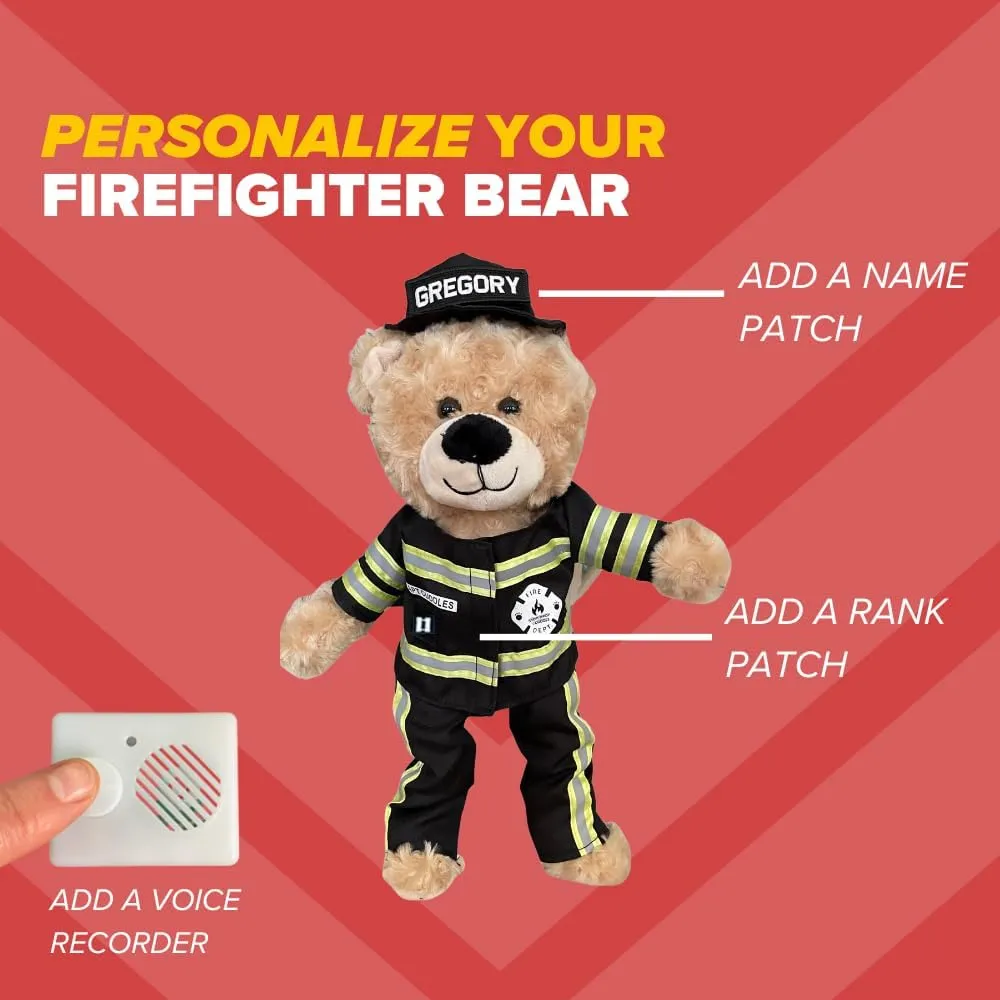 ZZZ Bears Personalized Firefighter Teddy Bear, Thoughtful Gift for Firefighters, Spouses & Kids