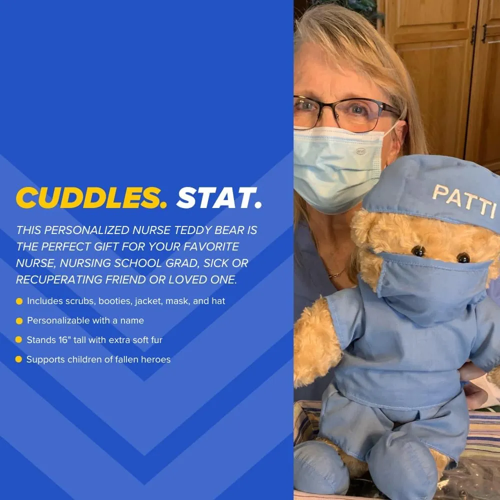 ZZZ Bears Personalized Nurse Teddy Bear, Thoughtful Gift for Nurses, Spouses & Kids
