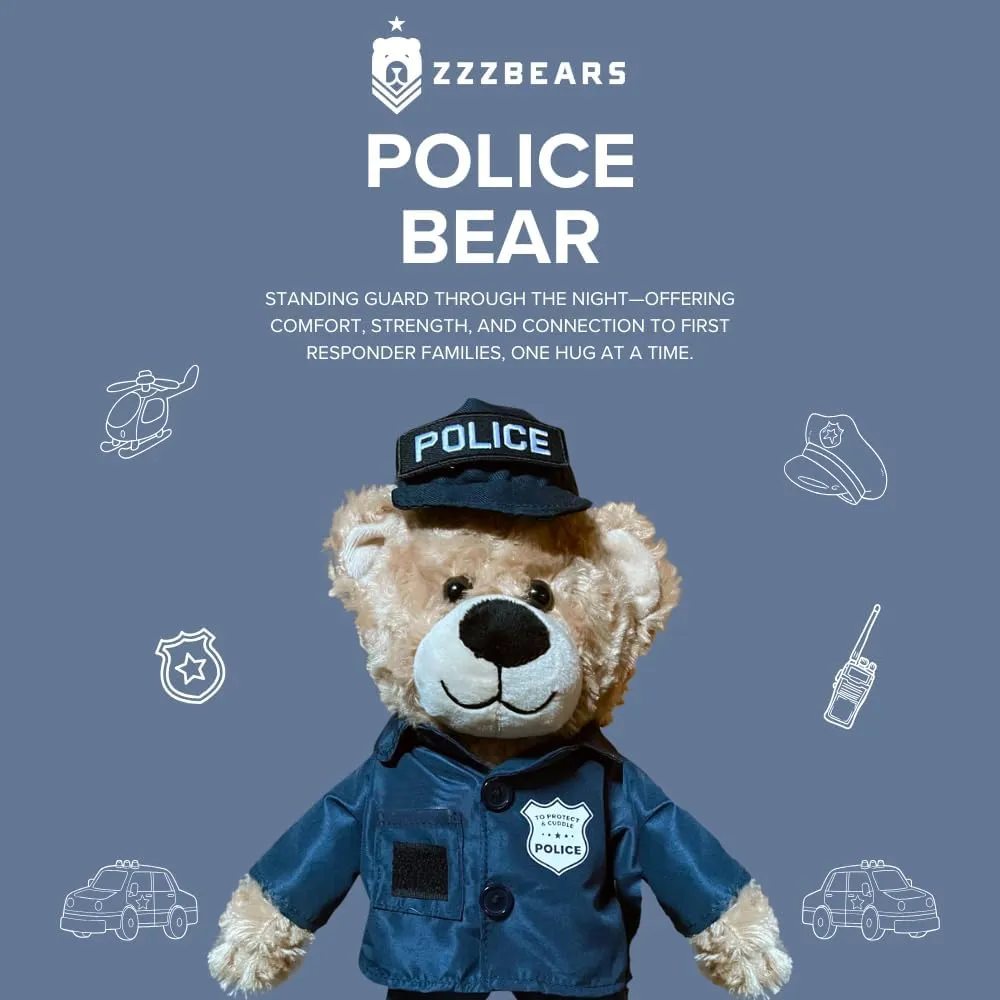 ZZZ Bears SGT Sleeptight Police Teddy Bear, Comforting Gift for Police Kids, Provides Comfort & Sense of Security During Separation